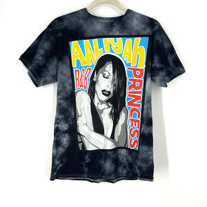 Aaliyah R&B Princess Graphic Band Tee Black Tie Dye Size 2XL NWOT